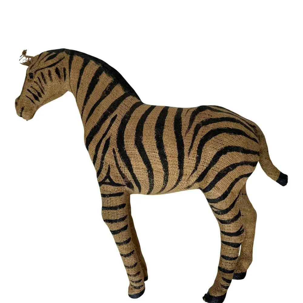 Burlap Fabric Zebra Figurine 17